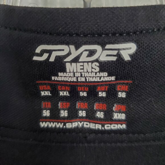 Spyder Mens XXL Jacket Black Gray 1/4 Zip Pullover Long Sleeve Black Gray - Picture 3 of 9